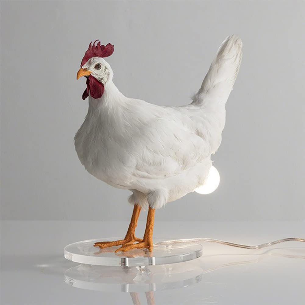 Oitto White Egg Lamp, Chicken Lamp With Egg In Butt Chicken Egg Lamp Usb Table Lamp Creative Table Lamp That Lays A Glowing (B)