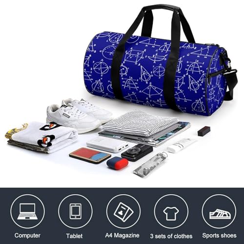 Sac de sport Math Art bleu le duffel bag compact contre le manque de place - 4