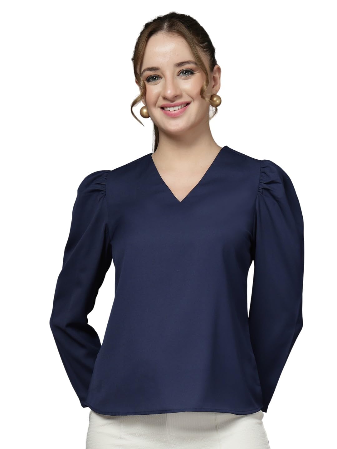 style quotient Women Solid Polyester Navy Top-picture-20