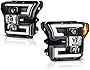 [For 2015-2017 Ford F150 Pickup Truck Halogen Model] OLED Neon Tube Black Projector Headlight Headlamp Assembly, Driver & Passenger Side