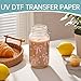 4 Sheets 16oz UV DTF Cup Wrap - Removable - DIY UV DTF Transfer Papers for Mug Cups,Notebook - Easy-Peel UV DTF Transfers for Smooth Surfaces (Pink Cute Bow)