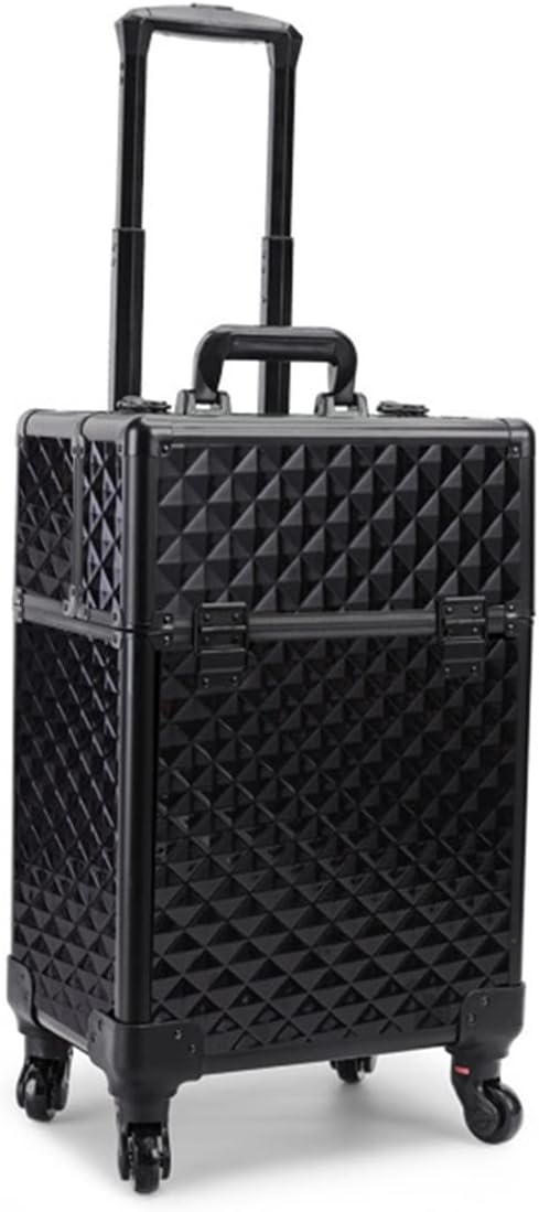 Cosmetic Case Large-Capacity Professional Trolley Bag Cosmetic Case and Makeup Eyelashes Nail Beauty Tool Storage Large Capacity Storage Box (Color : A, Size : One Size) (A One Size)