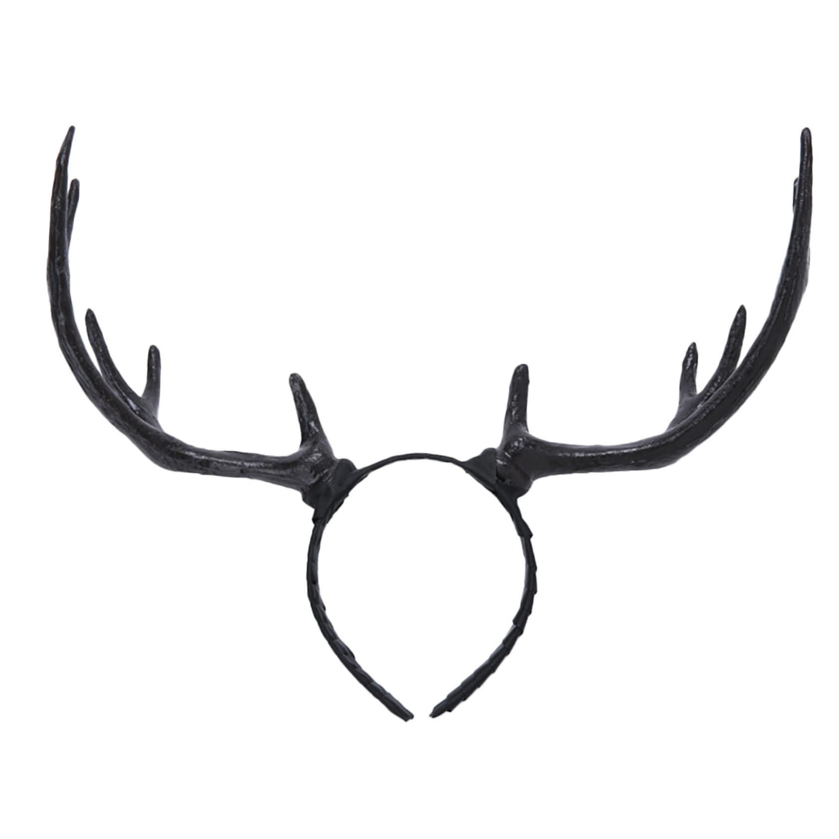 Serre-tête de Noël cornes de cerf noir pour coiffure thématique festive - 8
