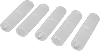 IIVVERR Adaptador de célula de bateria AA de plástico branco de 5 unidades porta-estojo cilíndrico de 14 mm de diâmetro(5 piezas de plástico blanco AA pila de batería adaptador cilíndrico titula