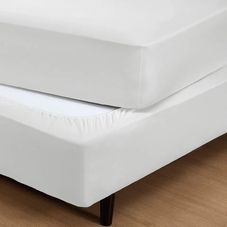 Saia Fit Box Queen Size com Elástico 100% Algodão Branco