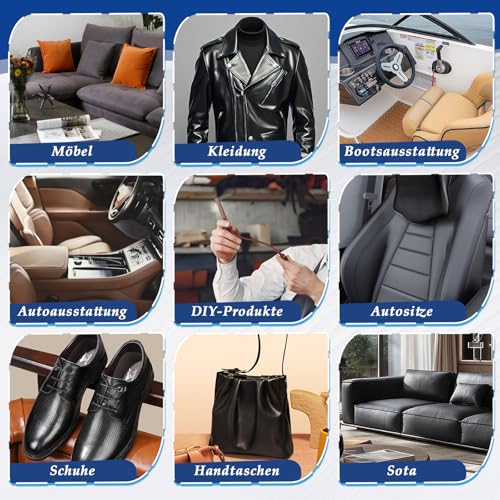 Nayrmaer Lederkleber Extra Stark 60ml, Professioneller Wasserfester Leder Kleber mit Anti-Verstopfungsspitze für Sofa, Pu Lede, Jacke, Geldbörse, Gürtel und Schuhe usw.