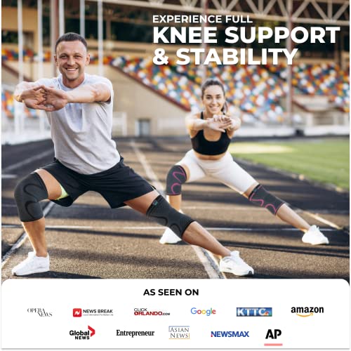 Image of Modvel 2 Pack Knee Brace for Women - Knee Support for Walking, Knee Compression Sleeves for Pain Relief, Knee Sleeves for Women, Knee Brace for Sports, Workouts & Arthritis