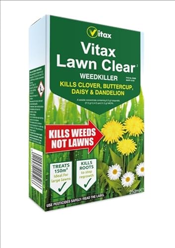 250ml Lawn Clear Weed killer Fast Acting Herbicide for Lawns Kills Weeds Not Grass Kills Clover Daisies Buttercups Dandelion Easy to Use, Ideal for Home Garden Lawn Care (250 ml)