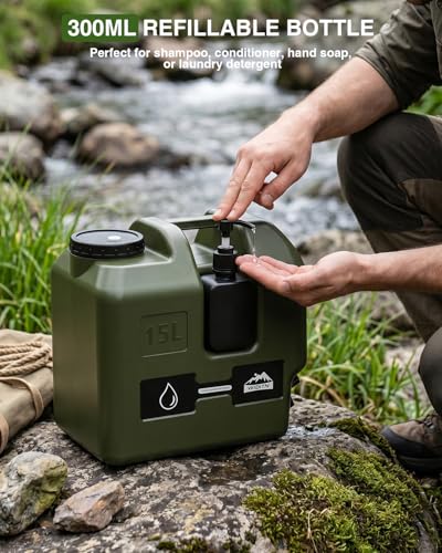 Ducha portátil para camping con recipiente de agua y spray potente miniatura 3