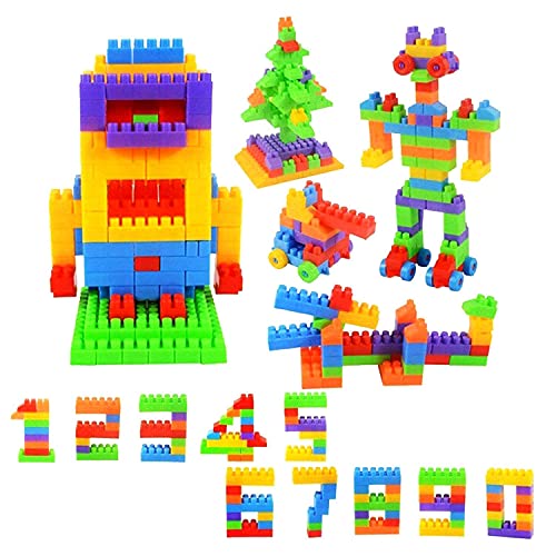 Image of Toyshine 120 Pieces Building Block Toy with Wheels for Kids, Construction BRIC Stacker Learning Educational Fun Toy for Boys Girls Toddler