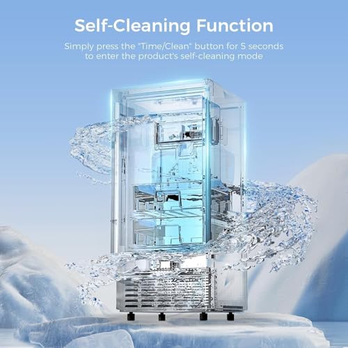 Image of Kismile Under Counter Nugget Ice Maker, Pebble Ice Machine 80 lbs /Day, 24H Timer, Self-Cleaning, Double Ice Baskets, Built-in Ice Maker for Home & Office (Grey)