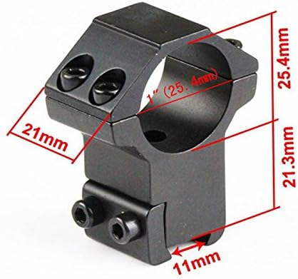 YONCONO 1" High Profile Scope Mounts Rings for 11mm Dovetail Rail,2Pcs, Black - Image 3