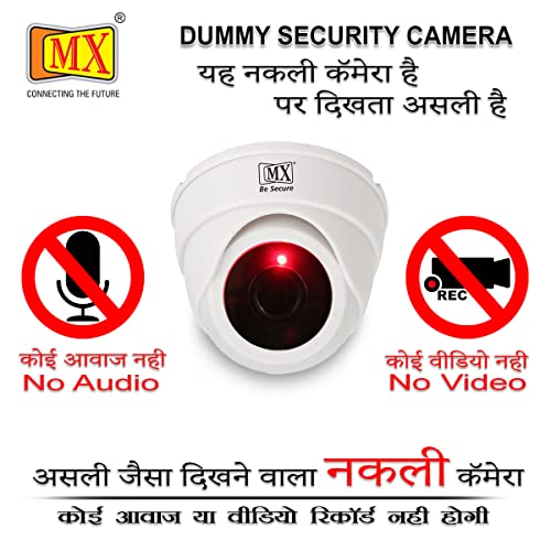 MX-Dummy-CCTV-CameraDummy-CCTV-Dome-Camera-Fake-Camera-No-AudioNo-Video-with-Battery-Operated-Red-Led-Light-is-Ideal-for-Home-Office-PACKOF4-Battery-Not-Included