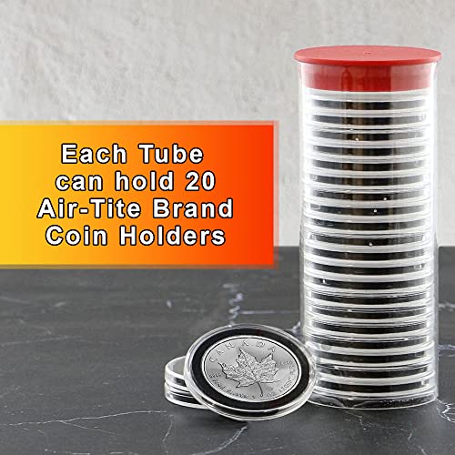 Cápsula para Monedas 38mm con Tubo de Almacenaje Rojo y Negro miniatura 2