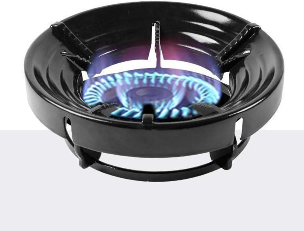 Electric Stove Burners Gas Stove Wok Ring Windproof Gather Fire Wok Support Trivets Stand 8 Slots Stainless Steel Wok Rack for Home Restaurant Kitchen Gas Burner ( Color : Black , Size : 25.5X25.5X5CM