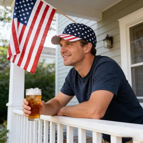 Gorra béisbol bandera americana para hombres y mujeres miniatura 6