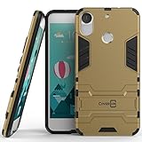 HTC Desire 10 Pro Case, CoverON [Shadow Armor Series] Hard Slim Hybrid Kickstand Phone Cover Case for HTC Desire 10 Pro - Gold / Black
