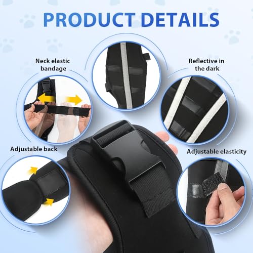 Image of Double Dog Knee Brace for Torn Acl Hind Leg, Double Dog Leg Sleeve,Acl Brace For Dogs Rear Leg for Support, Built-In Hard Metal Spring Support, Outer Night Reflective Strip, Adjustable Strap (Large)