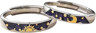 New 2026 2Pcs Astronaut Planet Couple Rings For Women Men Cute Sliver Color Star Moon Adjustable Finger Romantic Lovers Jewelry Fashion Accessories Creative Gift
