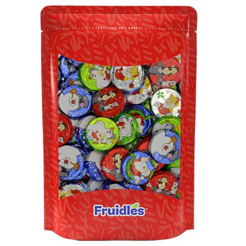 Fruidles Christmas Milk Chocolate Snowman Themed Discs, Double Crisps, Party Bag Fillers...