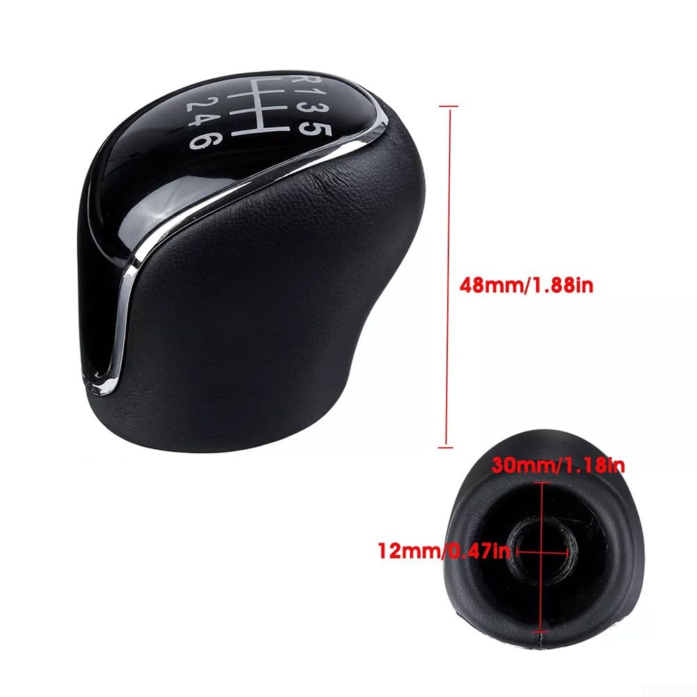 ZYWUOY Pommeau de levier de vitesse 6 vitesses pour Ford Mondeo, S-Max, C-Max, Focus