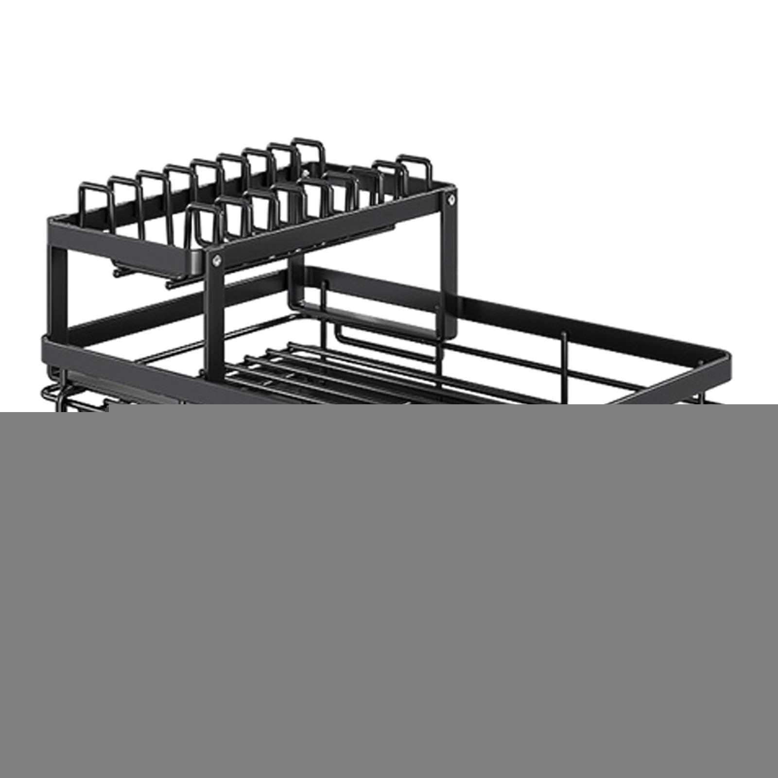 Ensemble d'ustensiles de cuisine, rangement d'ustensiles, égouttoir à vaisselle à niveaux, égouttoir à vaisselle multifonctionnel, antirouille avec porte-ustensiles, gain de place | vaisselle à niveaux, égouttoir à vaisselle multifonctionnel, antirouille