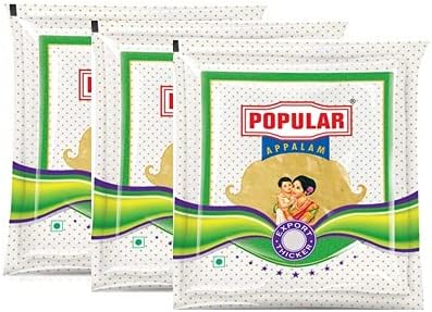 Popular Appalam- Export Thicker Appalam - 6 inches 600G, Pack of 3