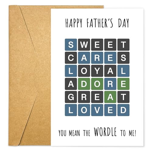Fathers Day Card for Dad from Son, Daughter, Kids, Wife, Funny Greeting Card with Message for Stepdad, New Dad, Grandfather, Husband, Funny, Cool, Sentimental Birthday Gifts 8"x5.3" (Worlde)