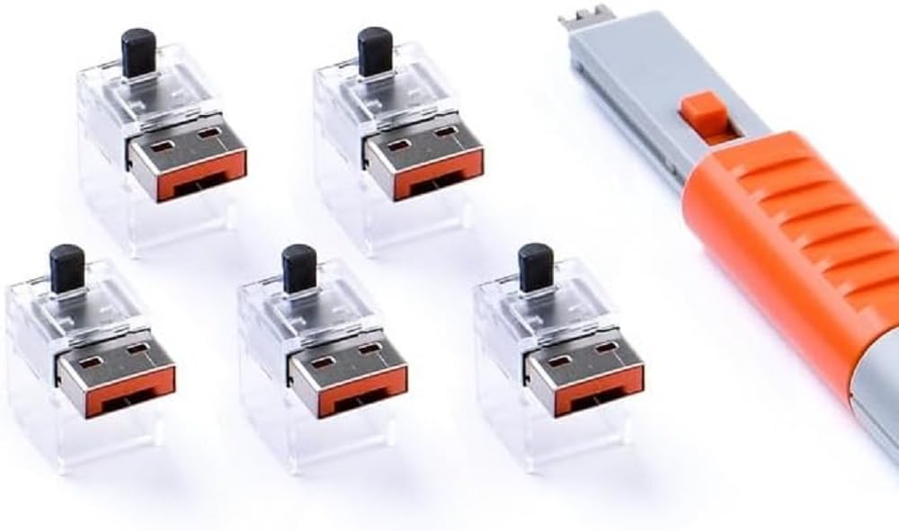SmartKeeper Essential / 5 x LAN Cable Locks mit 1 x Lock Key Basic/Orange