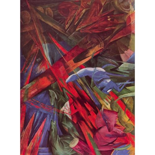 Destinées animales Franz Marc grande toile salon moderne 101cm
