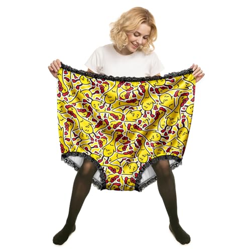 JOCKLAND Funny Underwear Gag Gifts for Women Granny Panties Funny White Elephant Bachelorette Gift for Adults Prank (US Alpha One Size Regular Regular yellow2)