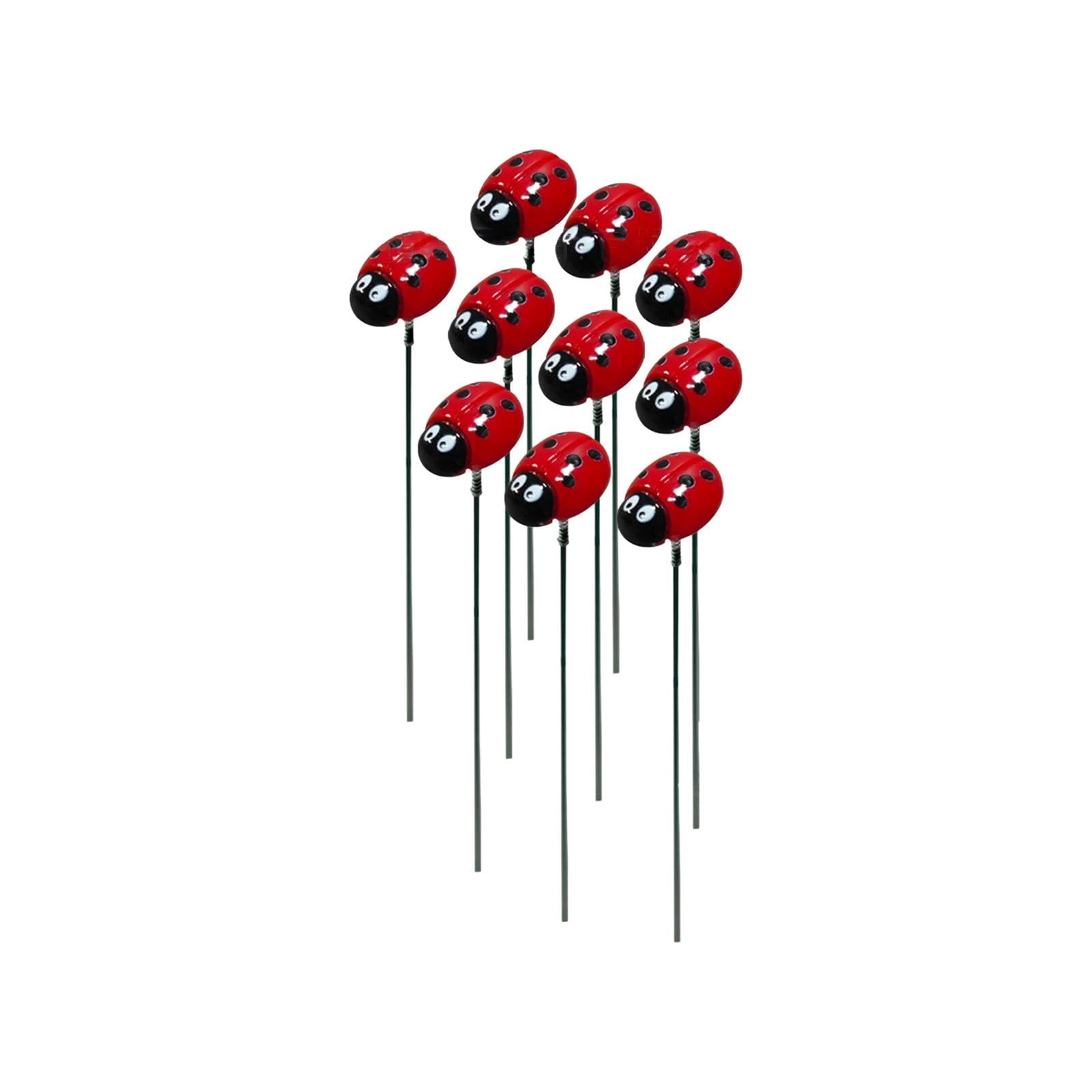 10Pcs Garden Ladybug Stakes Sculpture Flower Pots Backyard Decoration-image-48