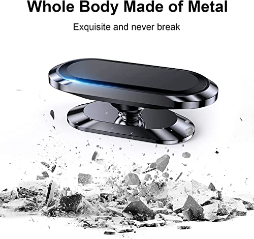 Image of 【2-Pack】 Magnetic Phone Holder for car, [ Super Strong Magnet][ with 4 Metal Plate ] iPhone Magnetic CarMount for Cell Phone, [ 360 Rotation ] Universal Dashboard Adhesive Car Magnetic Phone Mount