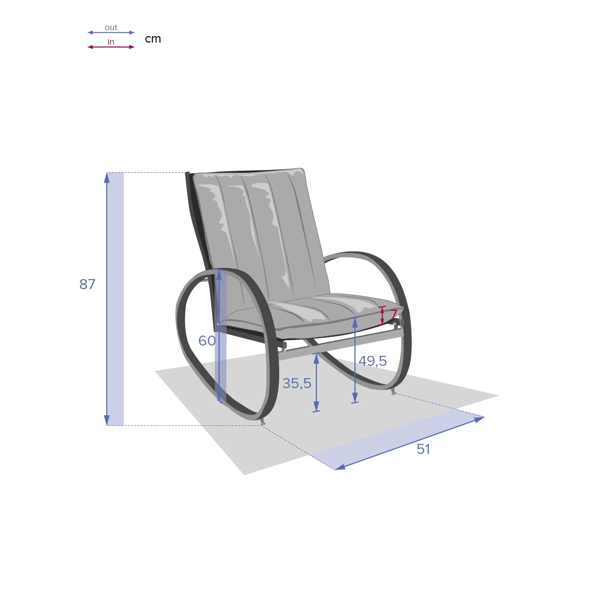Hespéride - Fauteuil à Bascule Nevada Graphite