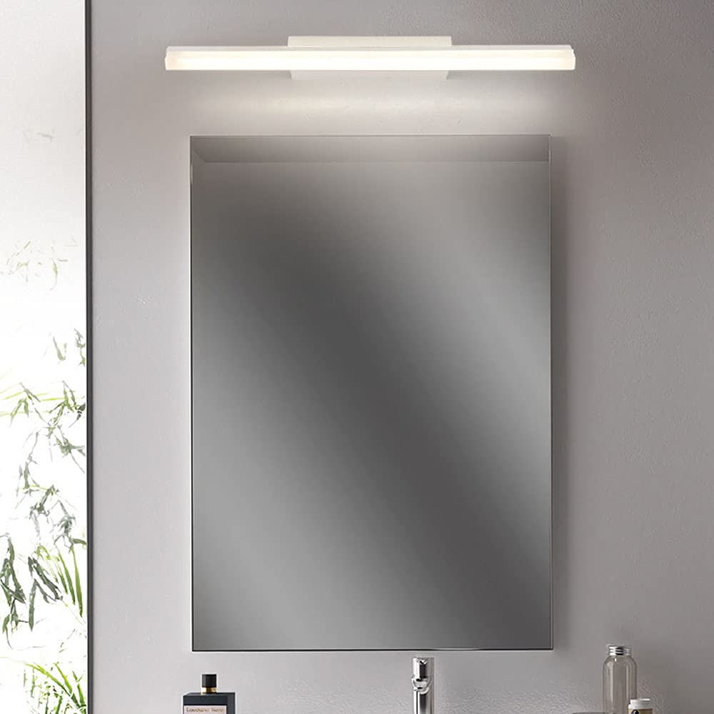 14W LED Rechteck Spiegellampe L60CM Weiß Design Spiegelleuchte Spiegel Frontlicht Badezimmer Wasserdicht Toilette Badezimmer Spiegellicht IP44 Wandleuchte Neutrales Licht 4500K,L40cm 9w