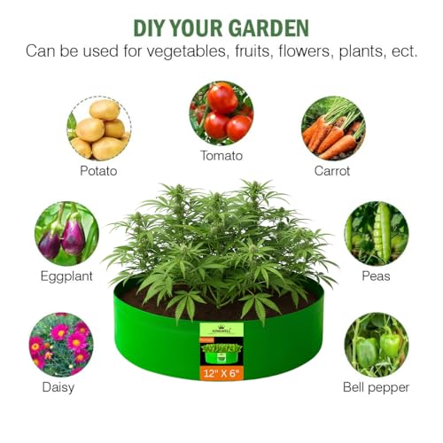 Image of Kingwell Grow Bag For Terrace Garden Leafy Vegetable Plant Grow Bags Fruits Growing Containers For terrece Gardening (12 X 6 INCH, PACK OF 1)