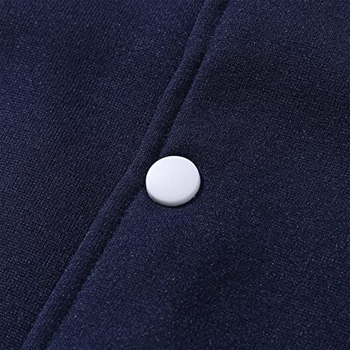 Image of Mowbeat Women Baseball Jacket Varsity Uniform Unisex Adult Long Sleeve Casual Loose Cardigan Men's Track Jacket