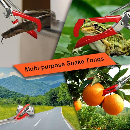 Image of Snake Grabber Tool, 66 inch Snake Tongs Removal Professional Collapsible Rattlesnake Reptile Grabber Long Reach Grabber Heavy Duty Wide Jaw Handling Tool with Lock Non-Slip Foam Grip