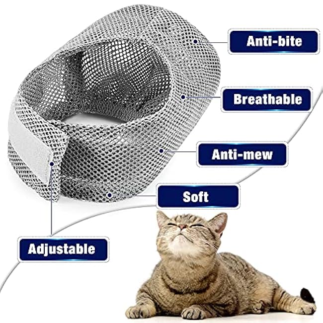 2 Pieces Cat Grooming Washer Mesh Bag Cat Muzzles Breathable Mesh Muzzles Adjustable Kitten Scratch Resistant Kitty Restraint Clothes Kitty Bath Bag for Bathing Nail Trimming Feeding(Gray)-mcVEzze9