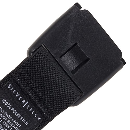 Invisible Belt for Women - Elastic Adjustable No Show Web Belt by Silver Lilly (Black, 0-14) - Thumbnail 5