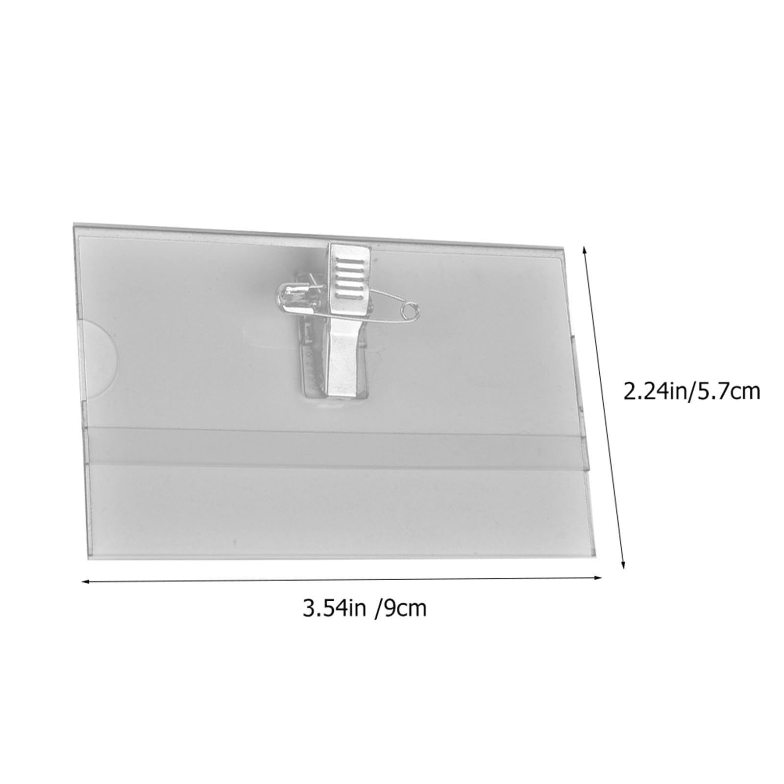 Porta Badge Trasparente Pvc Doppia Faccia con Clip 100 Pezzi