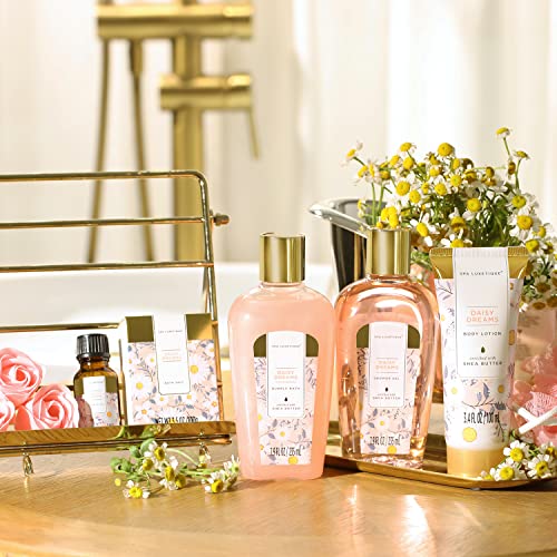 Bath Sets For Women Gift, Spa Luxetique 8Pcs Home Spa Gifts Set Daisy Scented With Bubble Bath, Body Lotion, Bath Salt, Essential Oil, Bath Kit For Women Gift Set, Birthday Gifts #TOP2