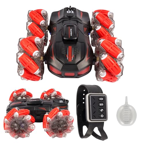 Image of Stunt Spray Car with 360 Rotation, Drift Wheels, LED Lights & Remote Control | RC Car for Kids with Mist Spray & Music | High-Speed, Off-Road, Drift Car Toy for Boys & Girls | Red
