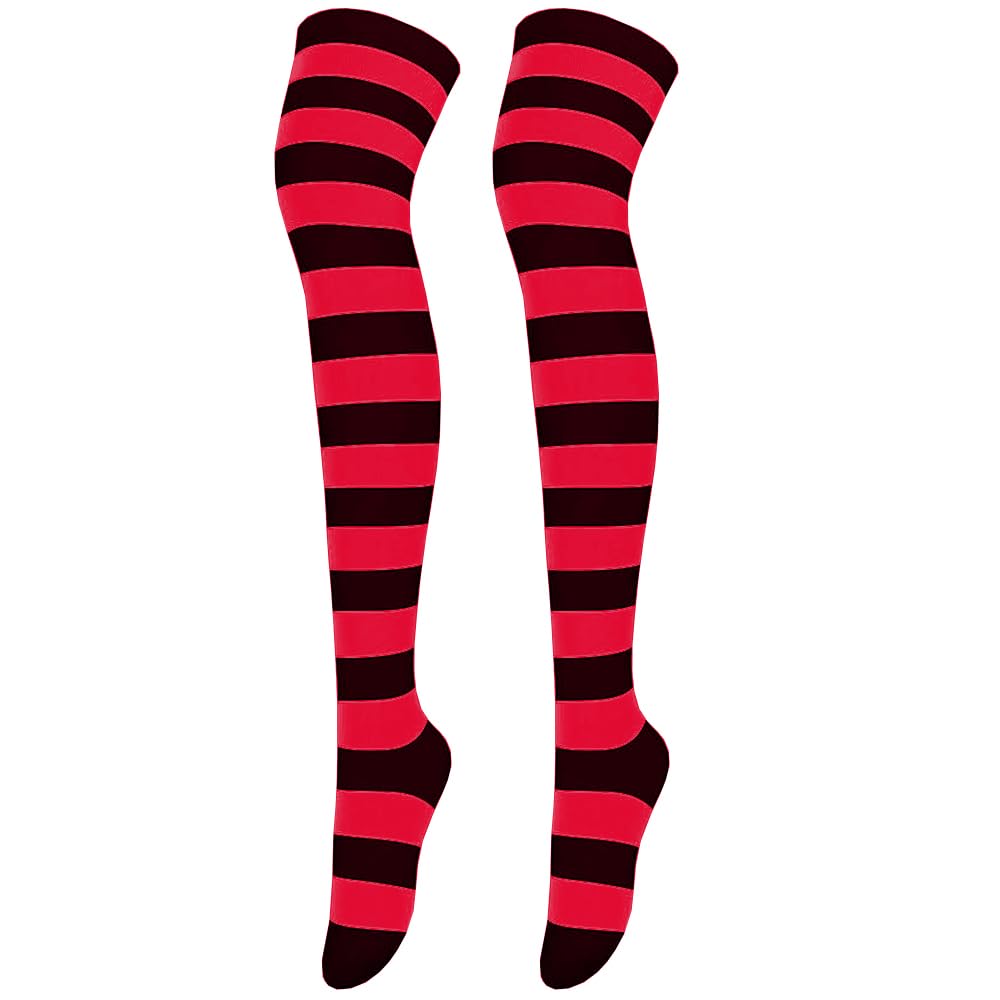 Striped Thigh High Socks Over Knee Stockings for Women Girls