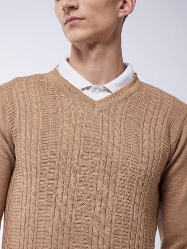 Image of Pivl Men's V Neck Winter Solid Sweater - Warmth and Style for The Season