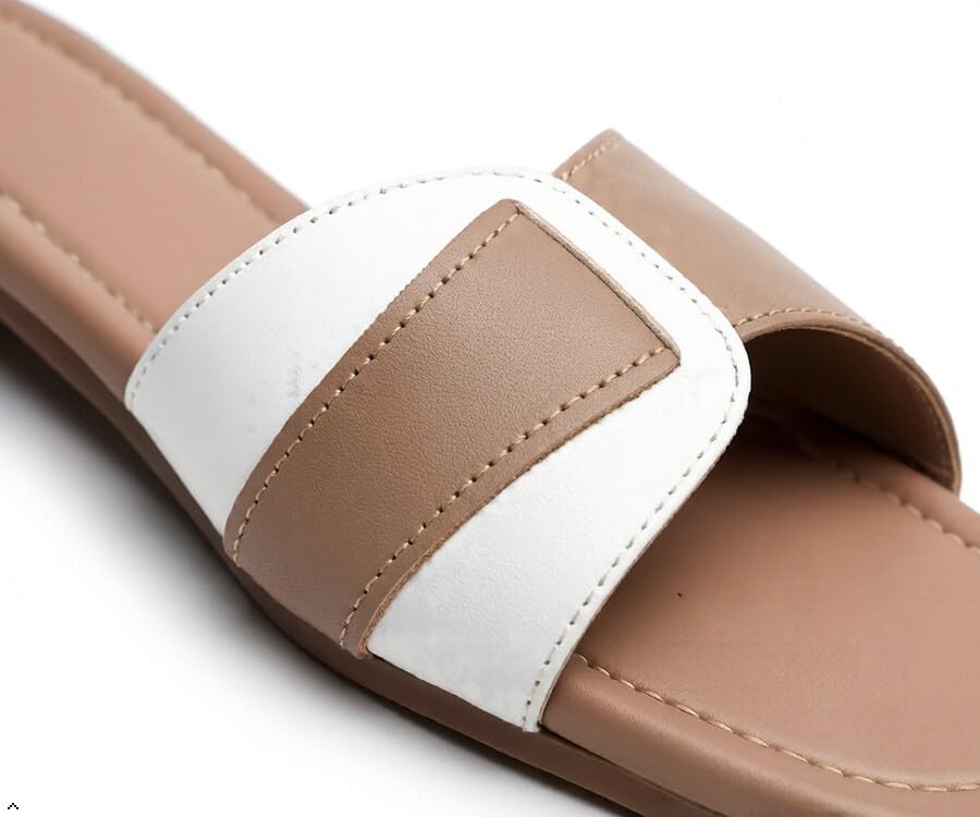 Image of Women's Square Toe Buckle Strap Flat Slides