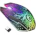 VersionTECH. Mouse gaming wireless ricaricabile Mouse da gioco senza fili, mouse per computer con 7 luci RGB, clic silenzioso, USB 2.4G, DPI a 3 livelli per PC Gamer Laptop desktop Chromebook Mac-Nero