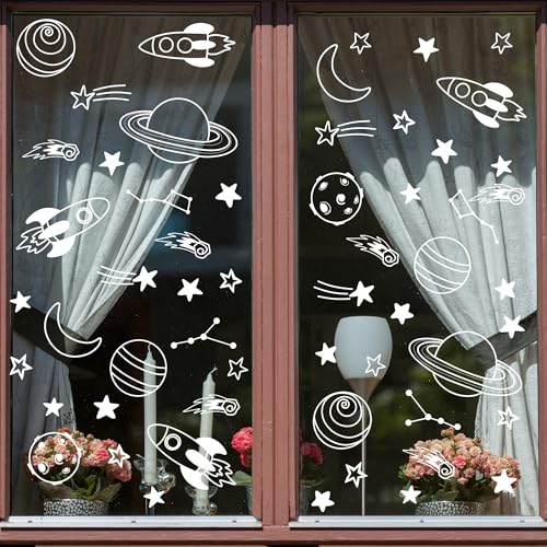 Vinilo decorativo de pared espacio exterior con planetas y estrellas miniatura 3
