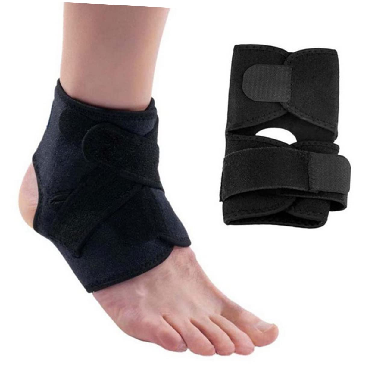 Baluue 2pcs Compression Ankle Brace for Sprain Ankle Stabilizer Support for Women Men Thin Pads Sleeve for Sports Running Walking