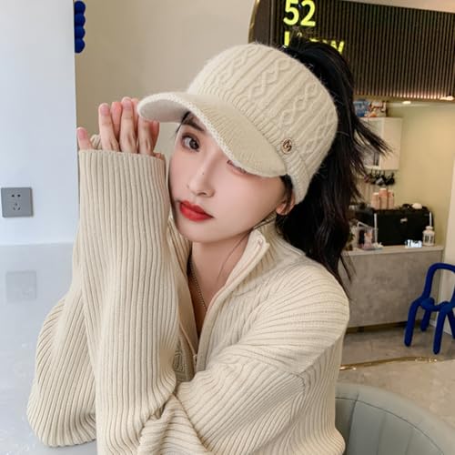 Gorro tejido Epsion para mujer con visera y diseño para high bun miniatura 4